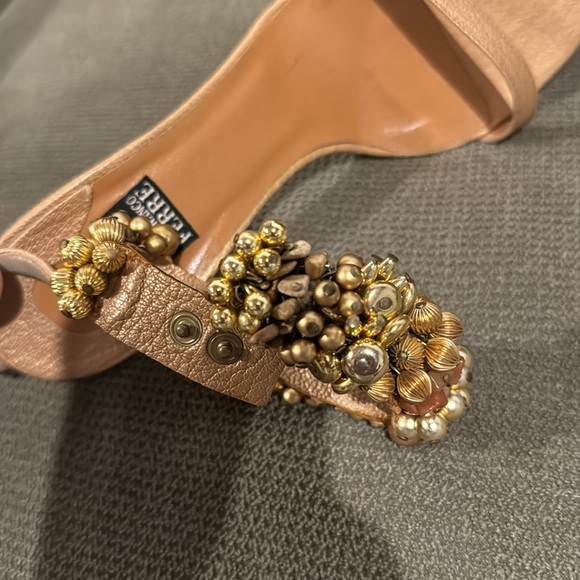 Auth Gianfranco Ferre Scarpa Donna Strappy Heels Rose Gold Embellished Anklets - Picture 6 of 14